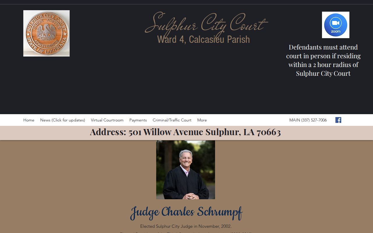 Sulphur City Court jurisdiction and records contact page