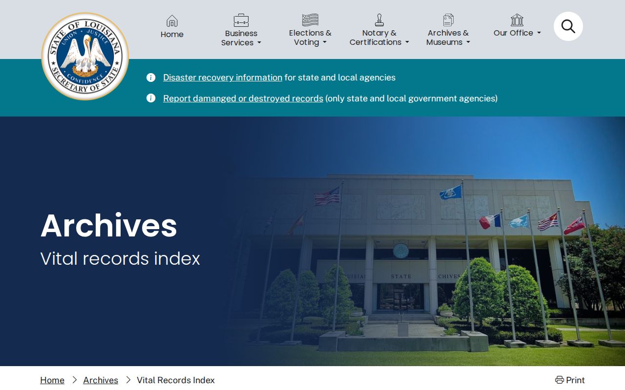 Louisiana historical vital records index used to close a Sulphur resident timeline